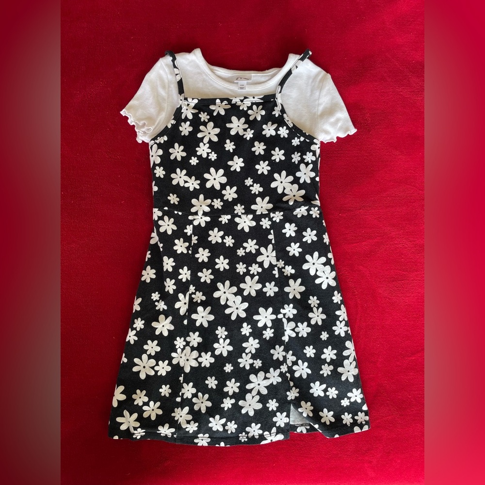 SOLD ✅ Art Class Girl's Short Sleeve White Top & Sleeveless Floral Dress M (8)